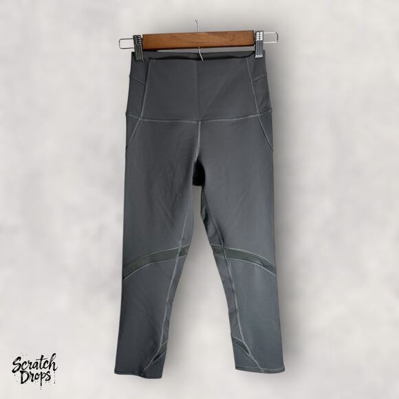 Lululemon Wunder Under Crop Hi Rise 21 Inch Dark Slate Leggings Size 4 - Picture 1 of 5